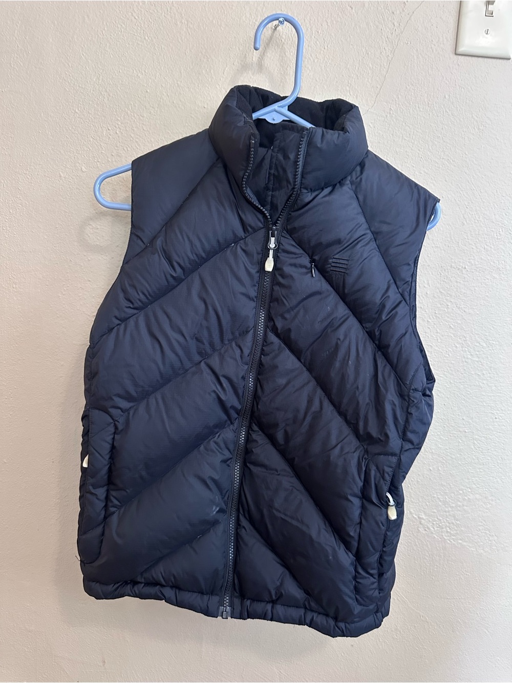 Lands' End Black Quilted Hooded Puffer Vest